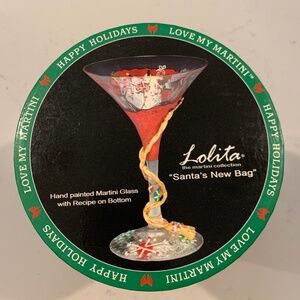 Lolita “Santa’s New Bag” Martini Glass NIB